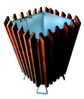 Odpadkový koš - ocel-dřevo MM700177