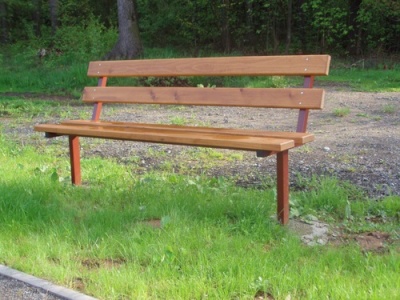 Parková lavička - ocel-dřevo MM700115