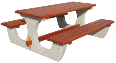 Piknikový stůl - beton-dřevo MM800041
