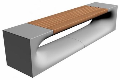 Parková lavička - beton-dřevo MM800052