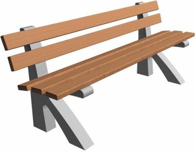 Parková lavička - beton-dřevo MM800080