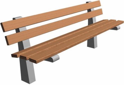 Parková lavička - beton-dřevo MM800082