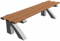 Parková lavička - beton-dřevo MM800084
