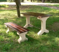 Piknikový stůl - beton-dřevo MM800214